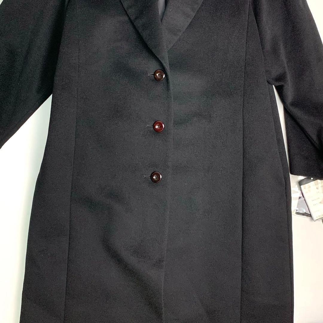 【新品タグ付‼️マキシ丈 カシミヤ100%】ダリヤ ロング チェスターコート 黒