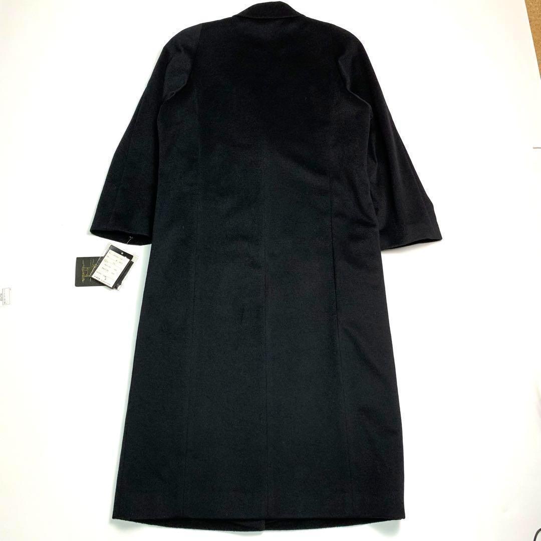 【新品タグ付‼️マキシ丈 カシミヤ100%】ダリヤ ロング チェスターコート 黒