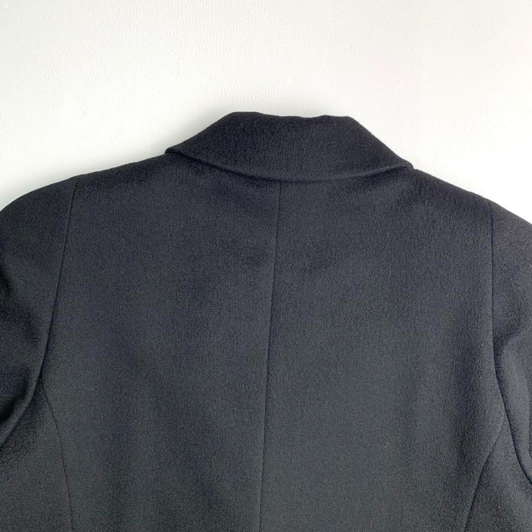 【新品タグ付‼️マキシ丈 カシミヤ100%】ダリヤ ロング チェスターコート 黒