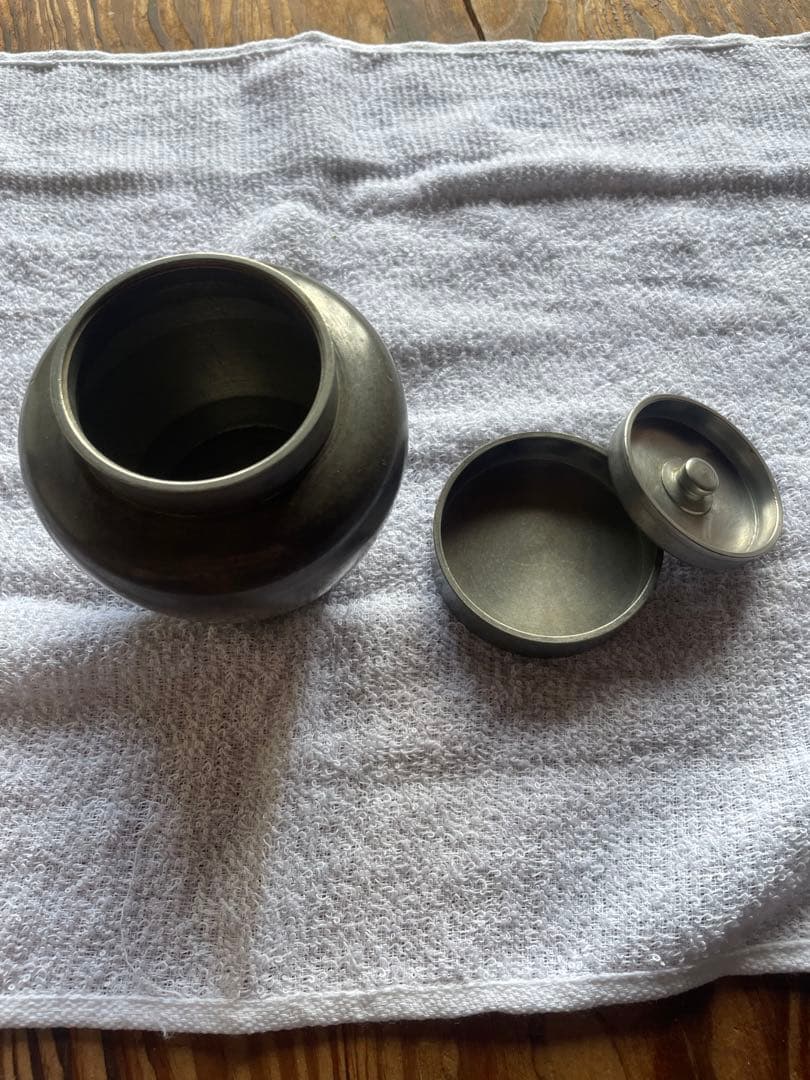 茶道道具　茶入れ　茶心壺　金属製　骨董　煎茶