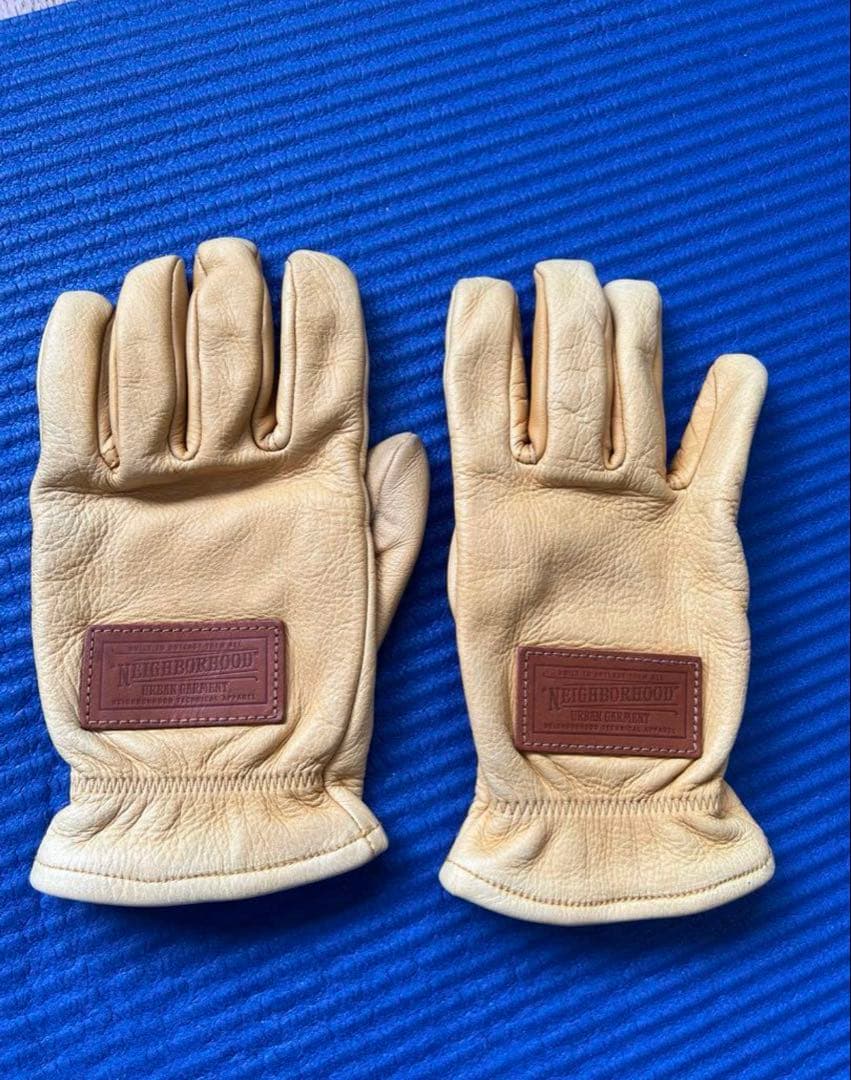 NEIGHBORHOOD レザー手袋 ベージュ