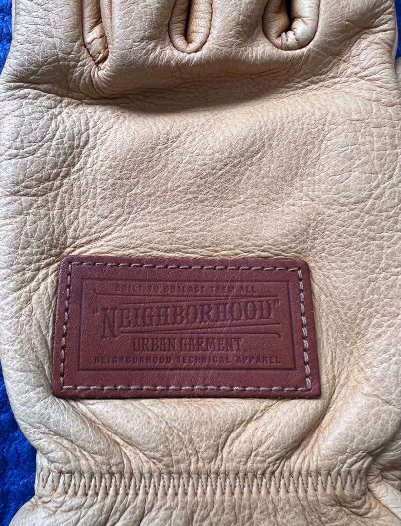 NEIGHBORHOOD レザー手袋 ベージュ