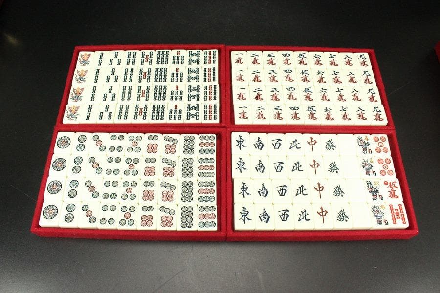 丸一 家紋牌 背面黄色 麻雀牌セット(メ1330)