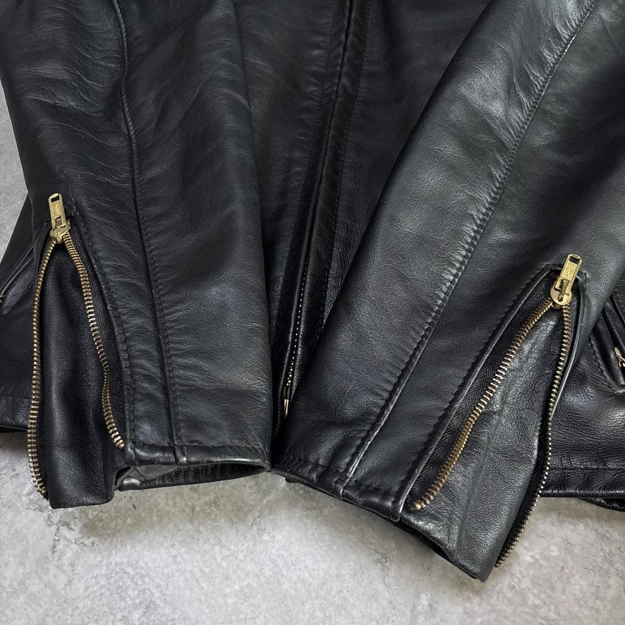 ショット 643 ライナー 襟付 シングルライダース レザージャケット 36 黒