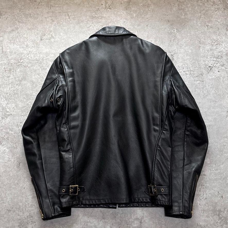 ショット 643 ライナー 襟付 シングルライダース レザージャケット 36 黒