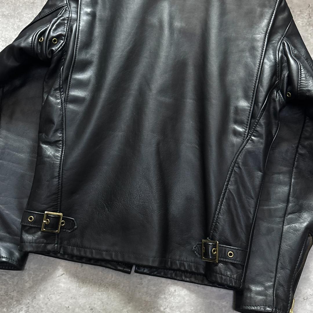 ショット 643 ライナー 襟付 シングルライダース レザージャケット 36 黒