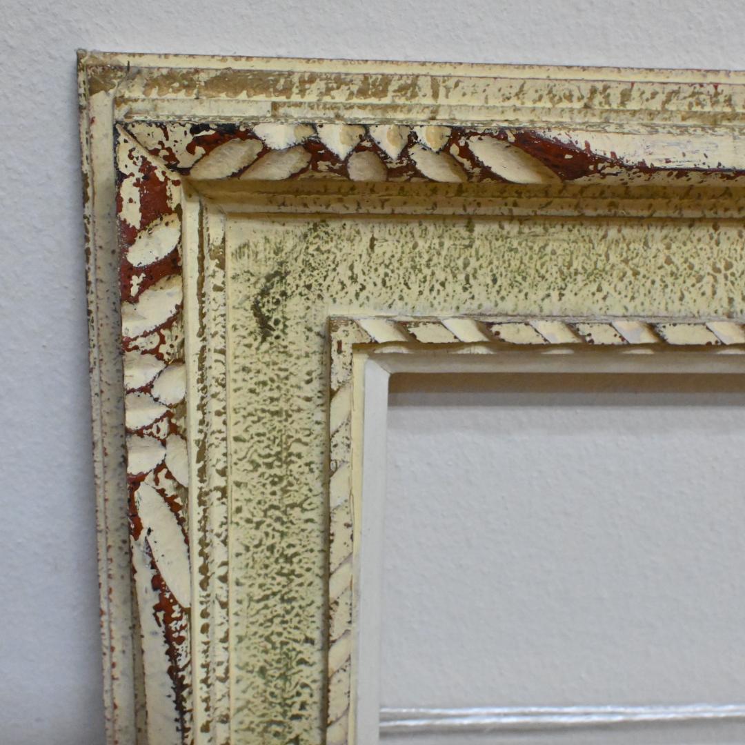 【額縁】4枚セットF6&F4☆木製油彩額・枠のみ・グレー・ベージュ・アンティーク