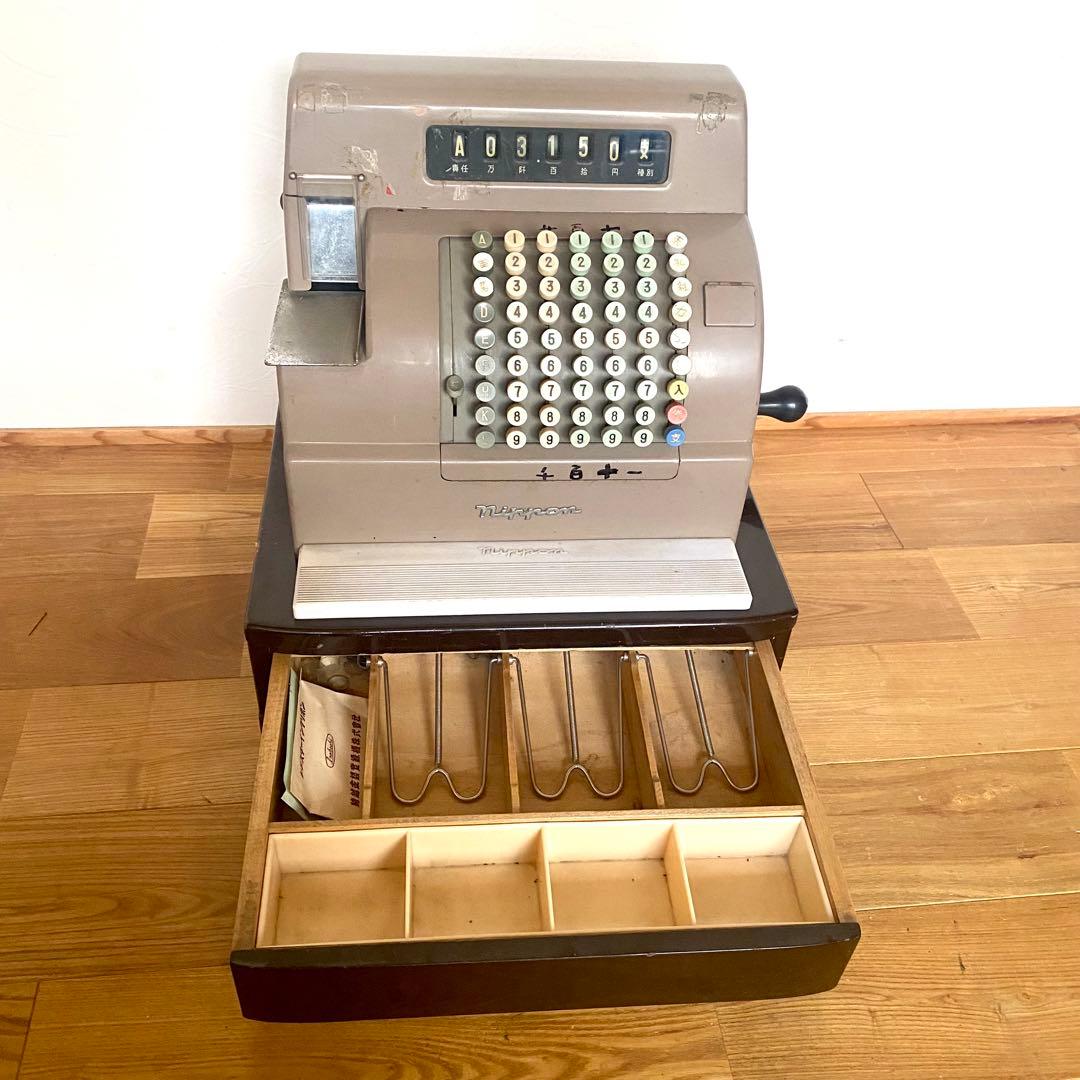 昭和レトロ 日本金銭機械 Nippon 手動式レジスター 当時物 ヴィンテージ