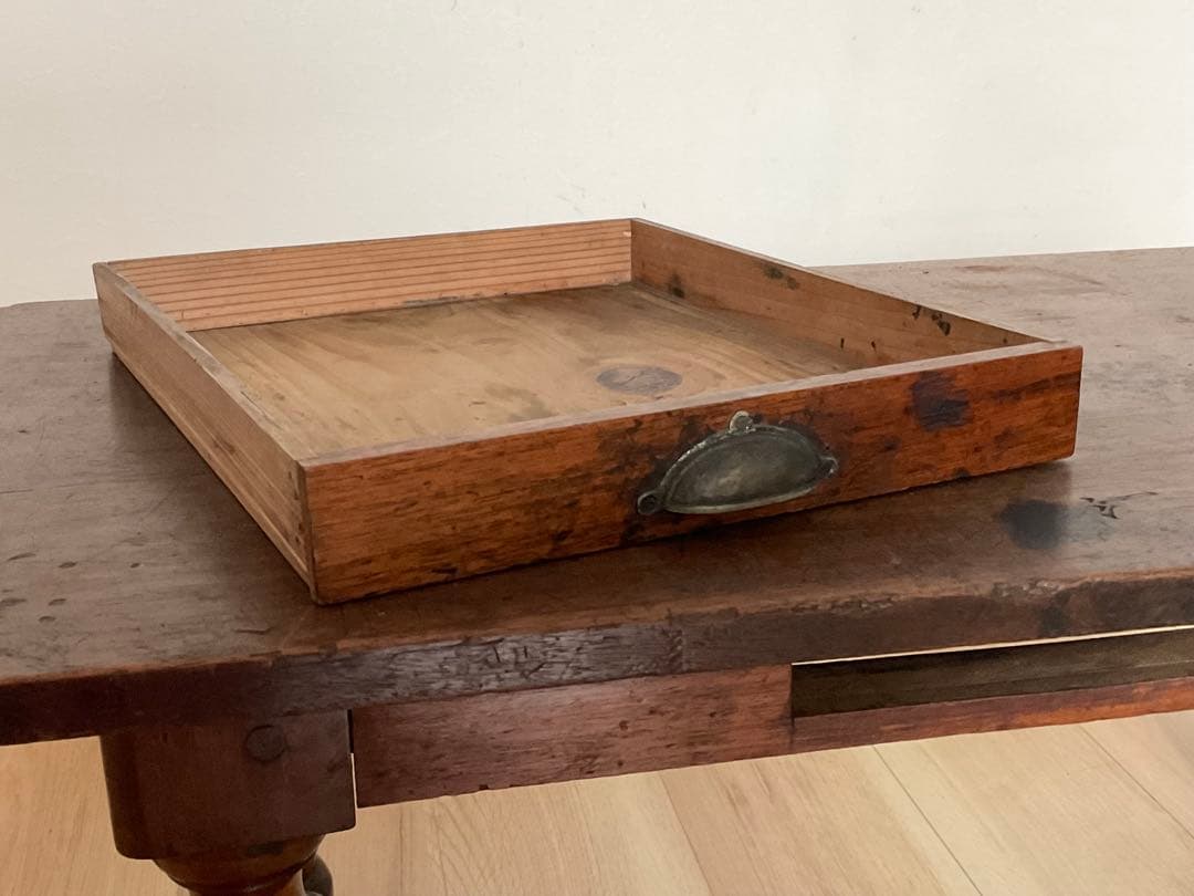 ろくろ脚 ちゃぶ台 文机 ローテーブル 引き出し付き アンティーク家具 古道具