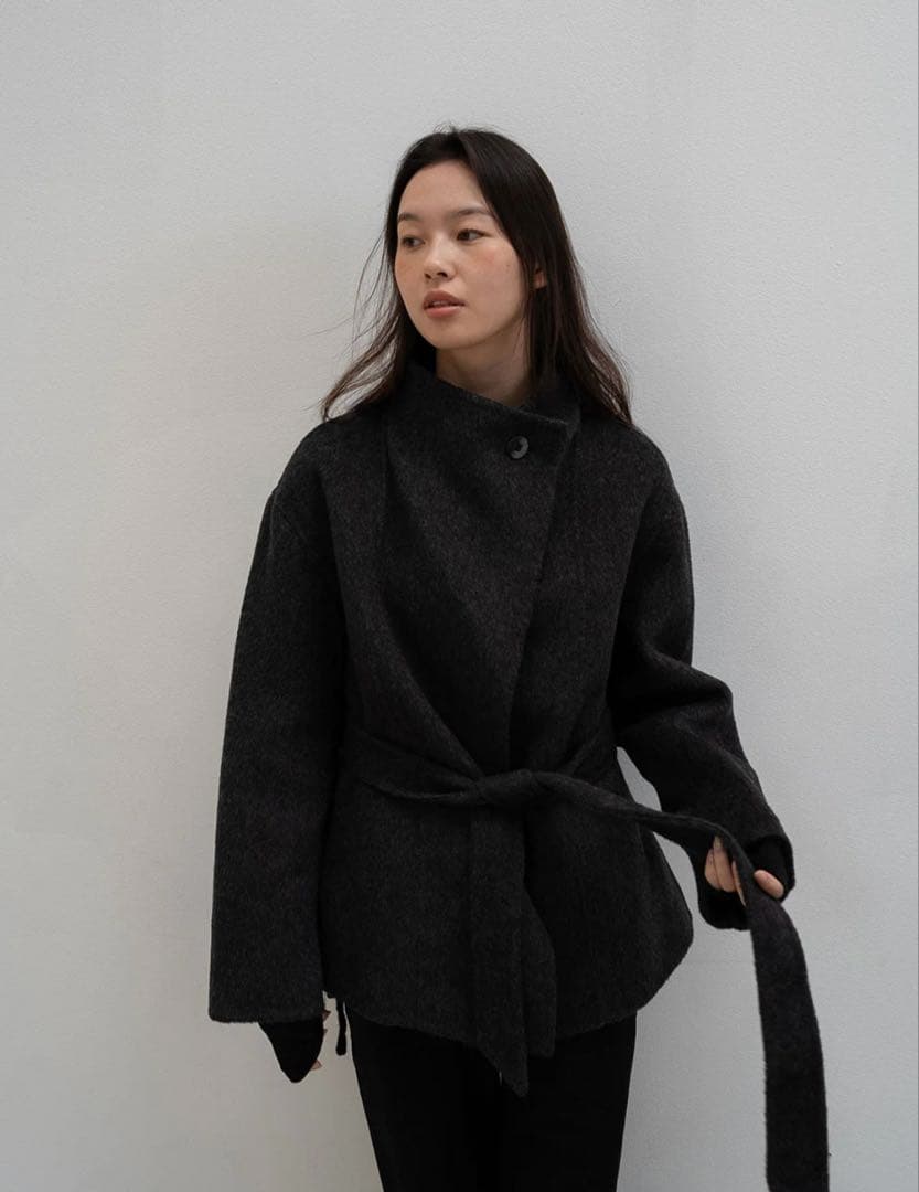 ジャケット・アウター OHOTORO Ecru Half Coat charcoal