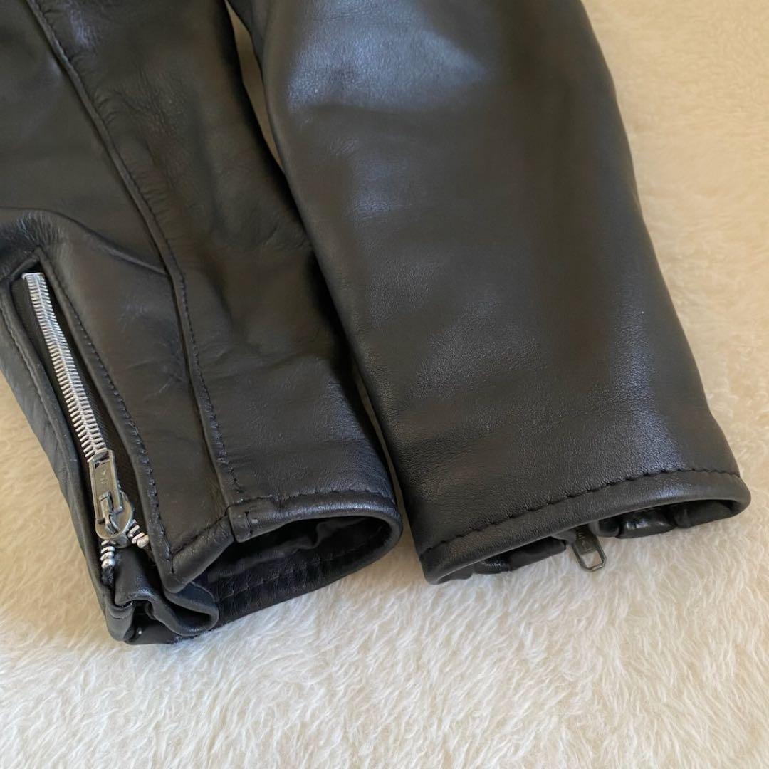 schott ライナー付き　ライダースジャケット　レザー　黒　36 USA製