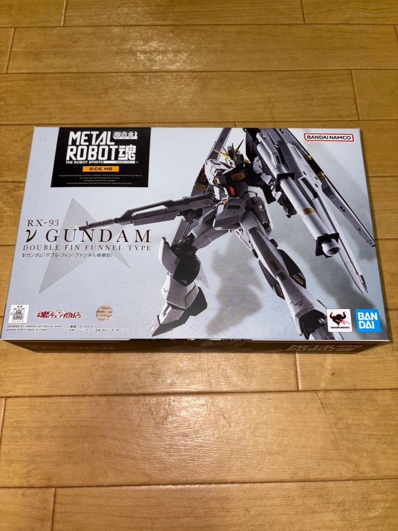 メタルロボット魂 νガンダム ダブルフィンファンネル装備型と光るアクリルスタンド