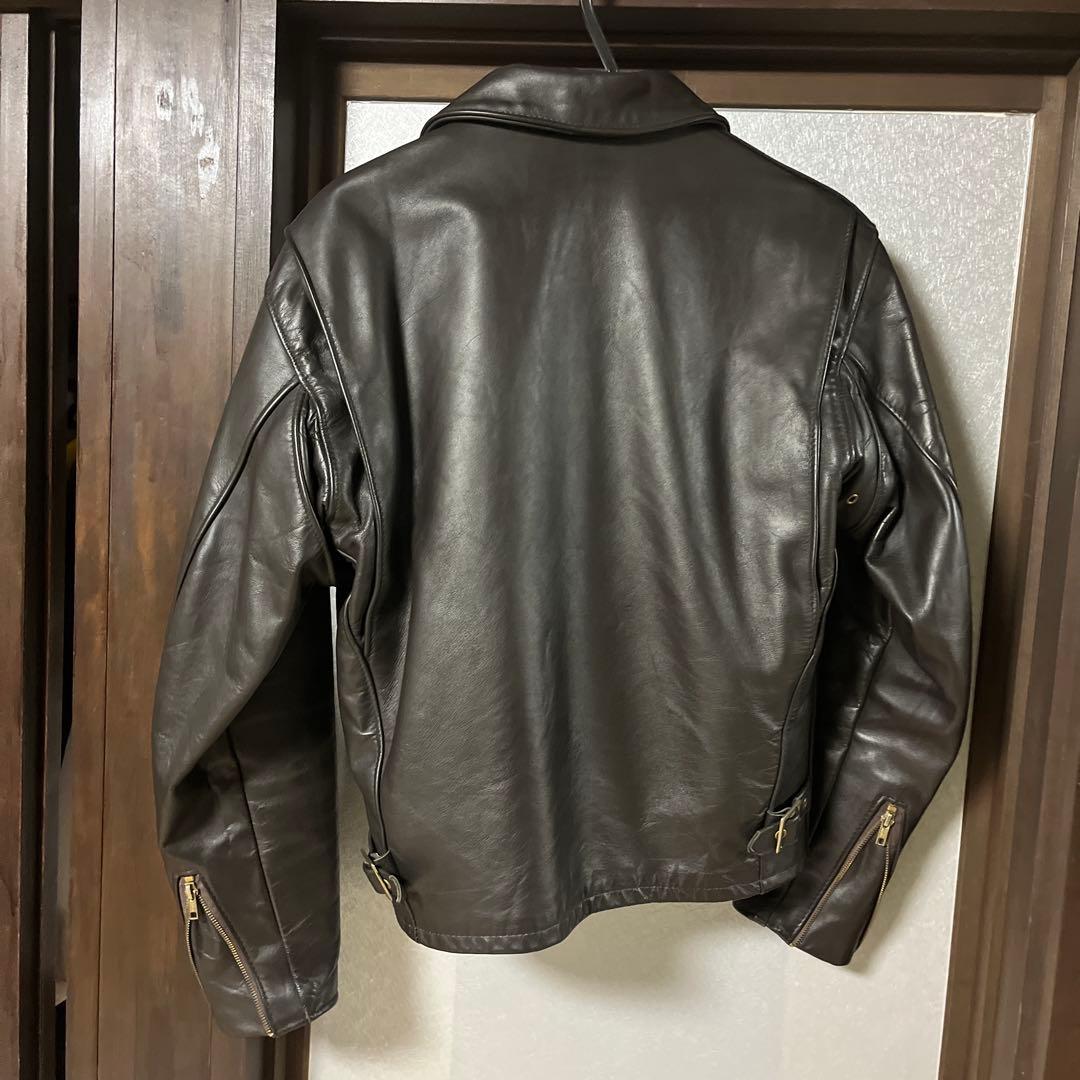 Schott 643E ダークブラウンレザー シングルライダース サイズ38