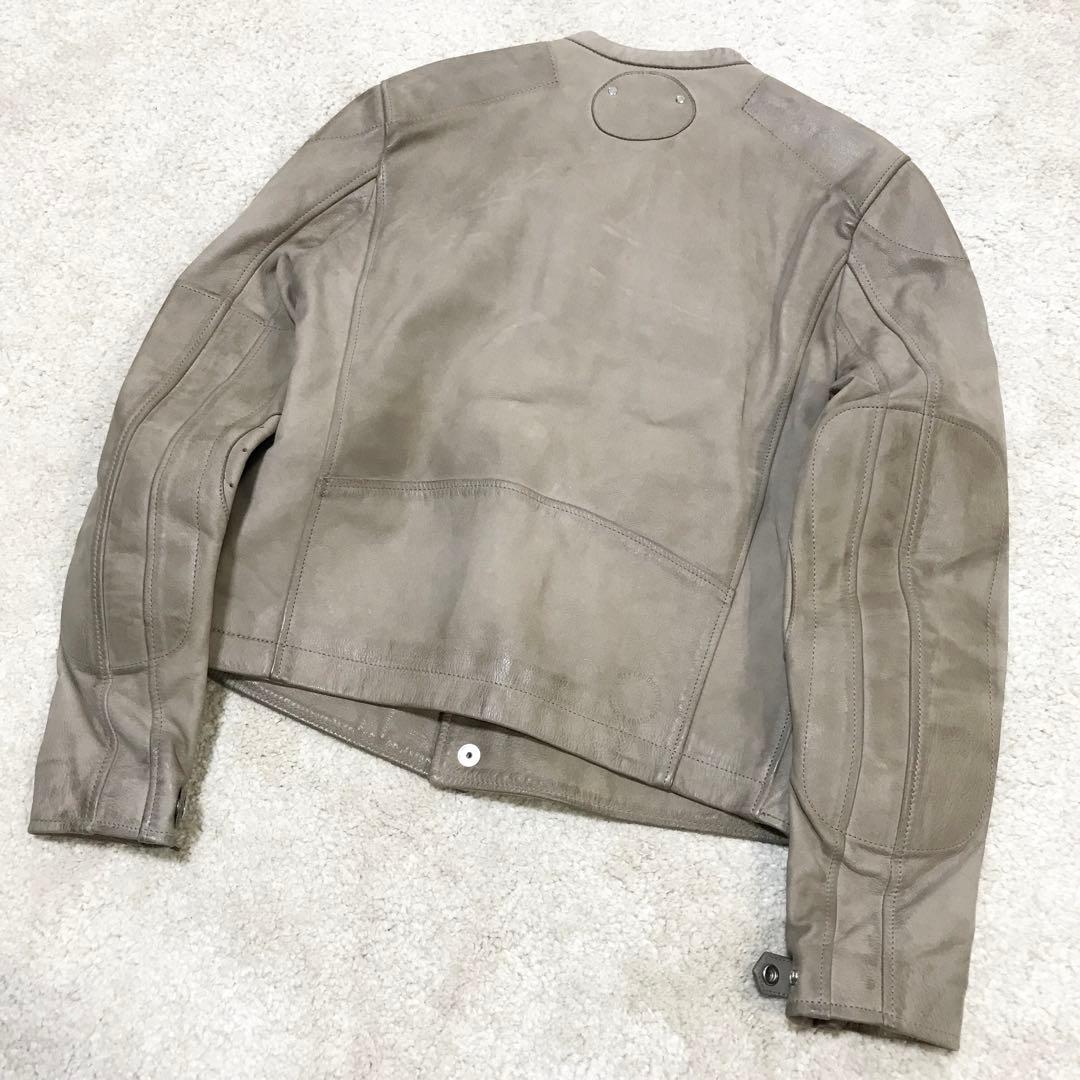 golden ♫ シングルライダースジャケット xxs グレージュ