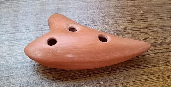 Y 【長期保管品】 火山のオカリーナ オカリナ ハンドメイド 木箱入り 説明書付