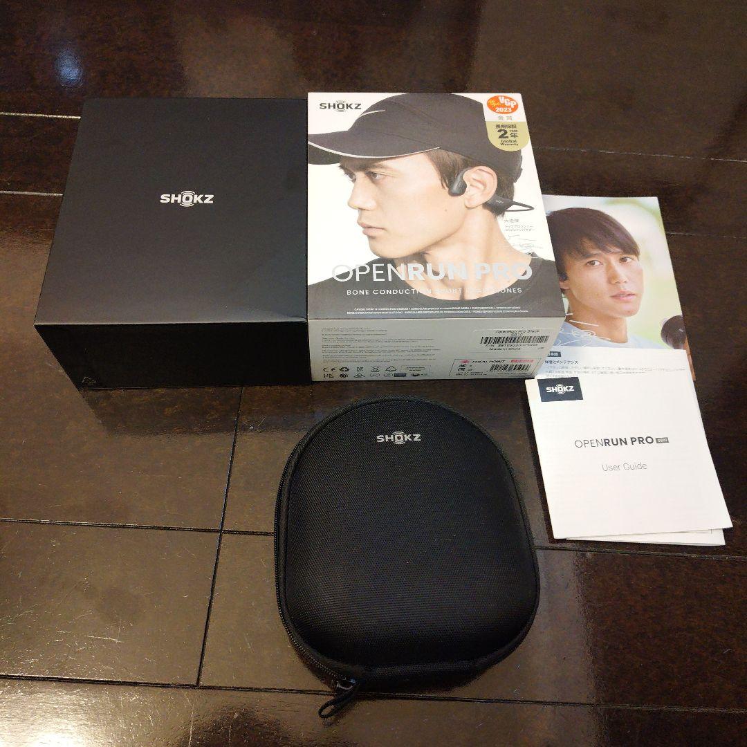 SHOKZ OPENRUN PRO 骨伝導イヤホン ブラック 大迫モデル