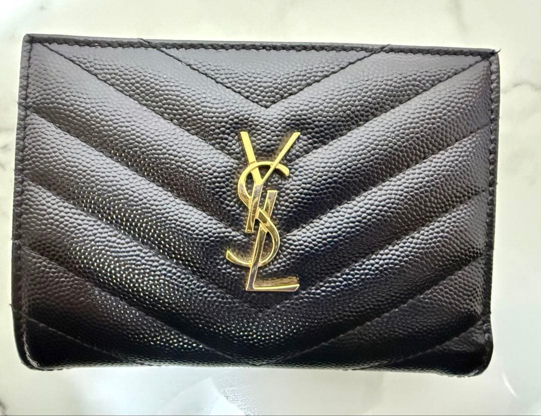SAINT LAURENT モノグラム 二つ折り財布 ブラック