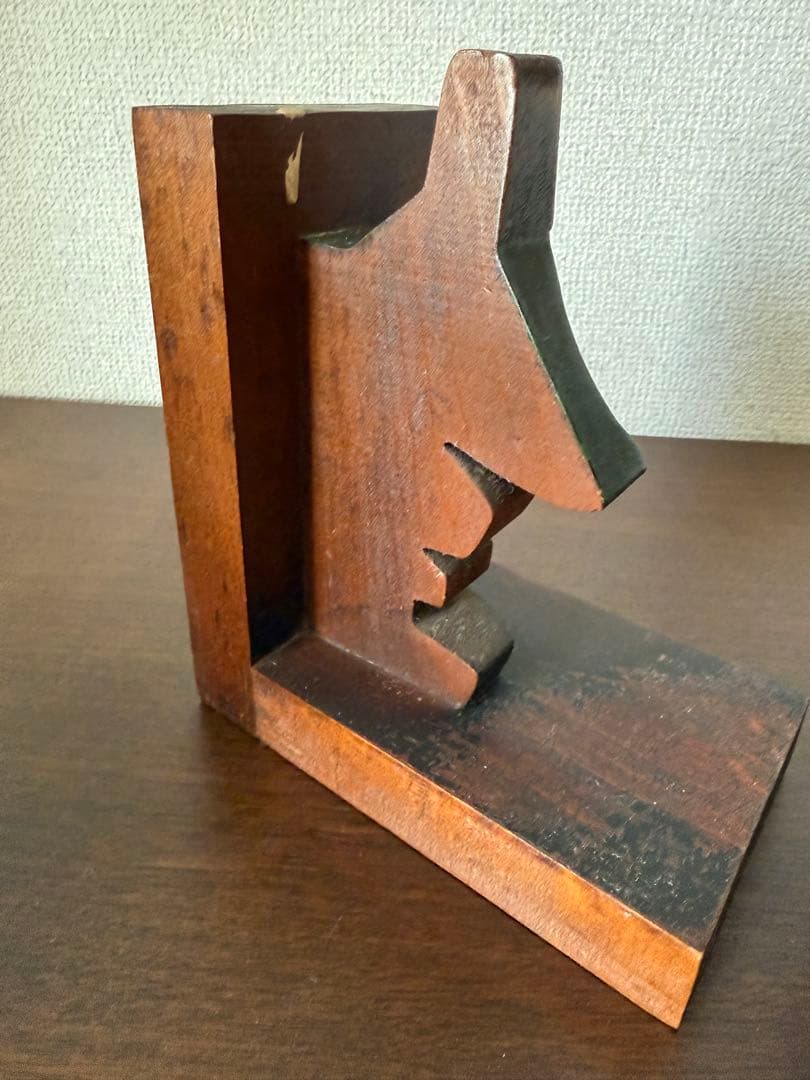 オルゴール付き木製ブックエンド 水車小屋 ランプ 昭和レトロ