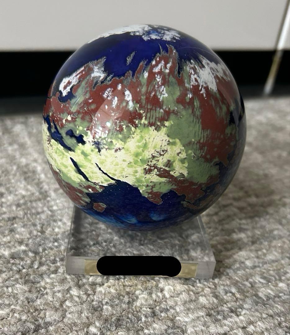 地球　ガラス　置物　タサコサ　東里　地球儀
