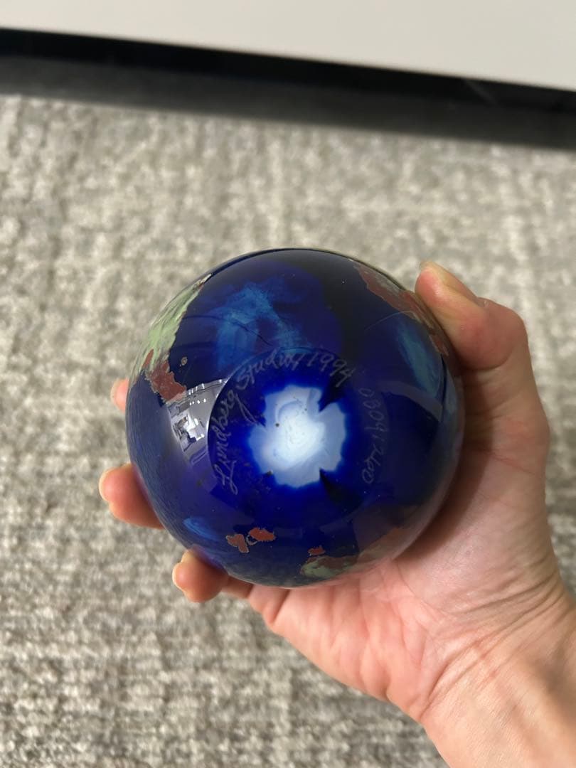 地球　ガラス　置物　タサコサ　東里　地球儀