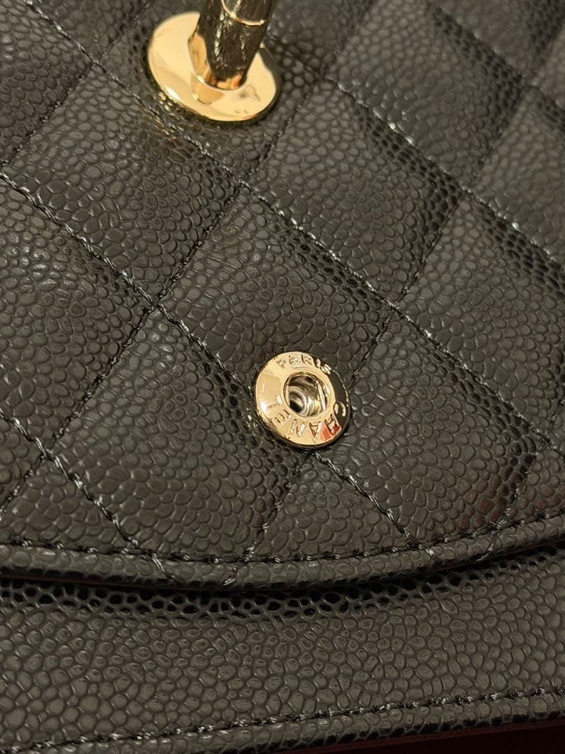 【1日間限定SALE】ノベルティ　 チェーン　フラップバッグ　キャビアスキン