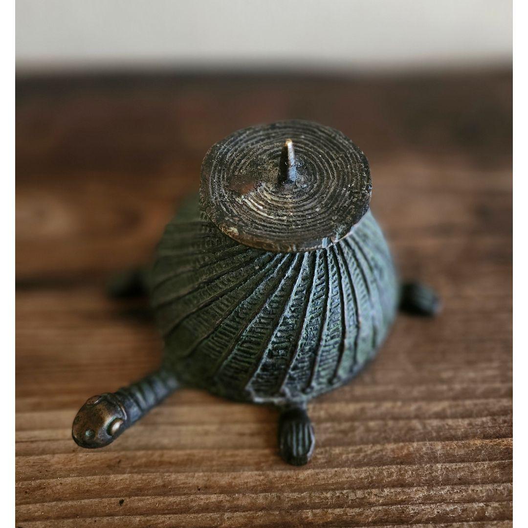 15世紀頃 ベトナム 古銅 亀の燭台 古道具 アンティーク