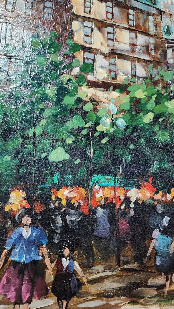 特大 風景 油彩画 油絵 装飾フレーム付き