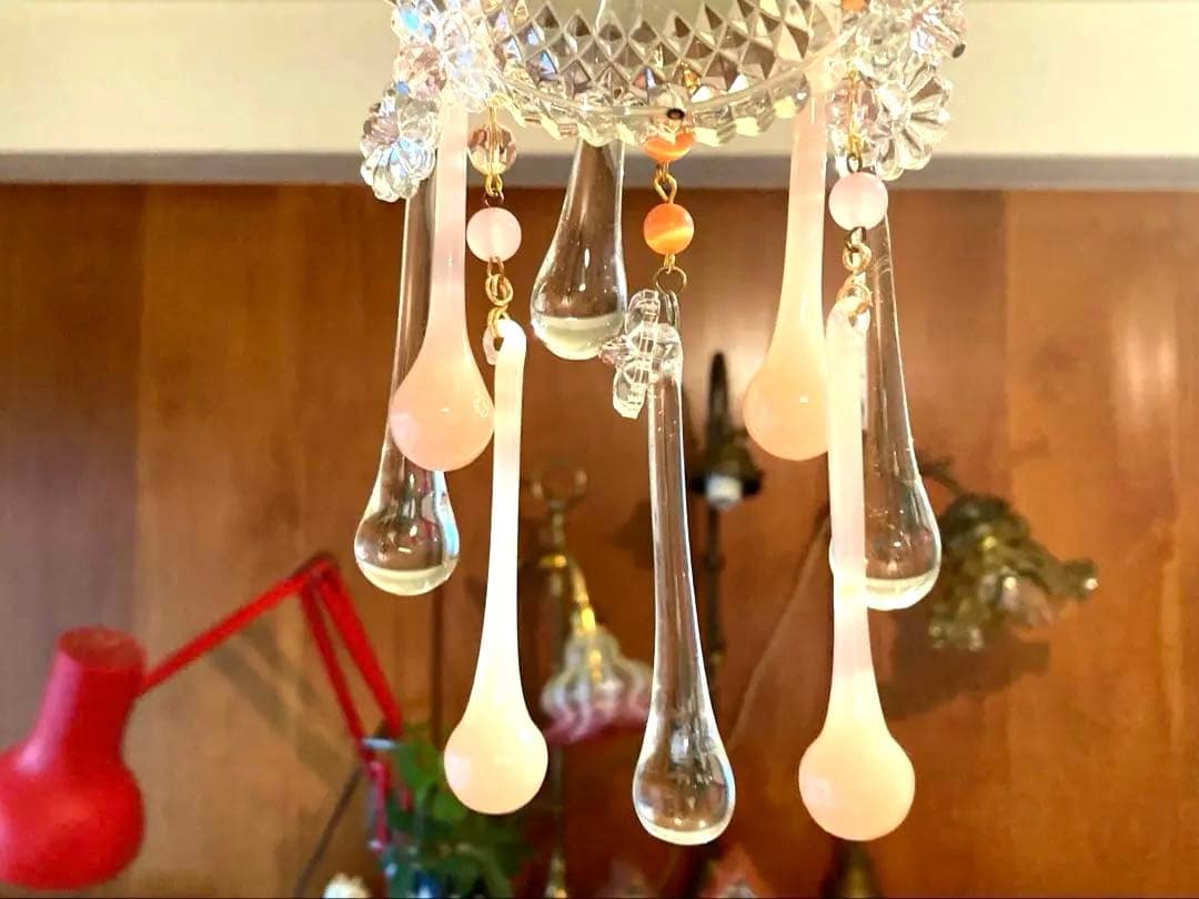 シャンデリア　オパールセント　フランス　アンティーク　1920年