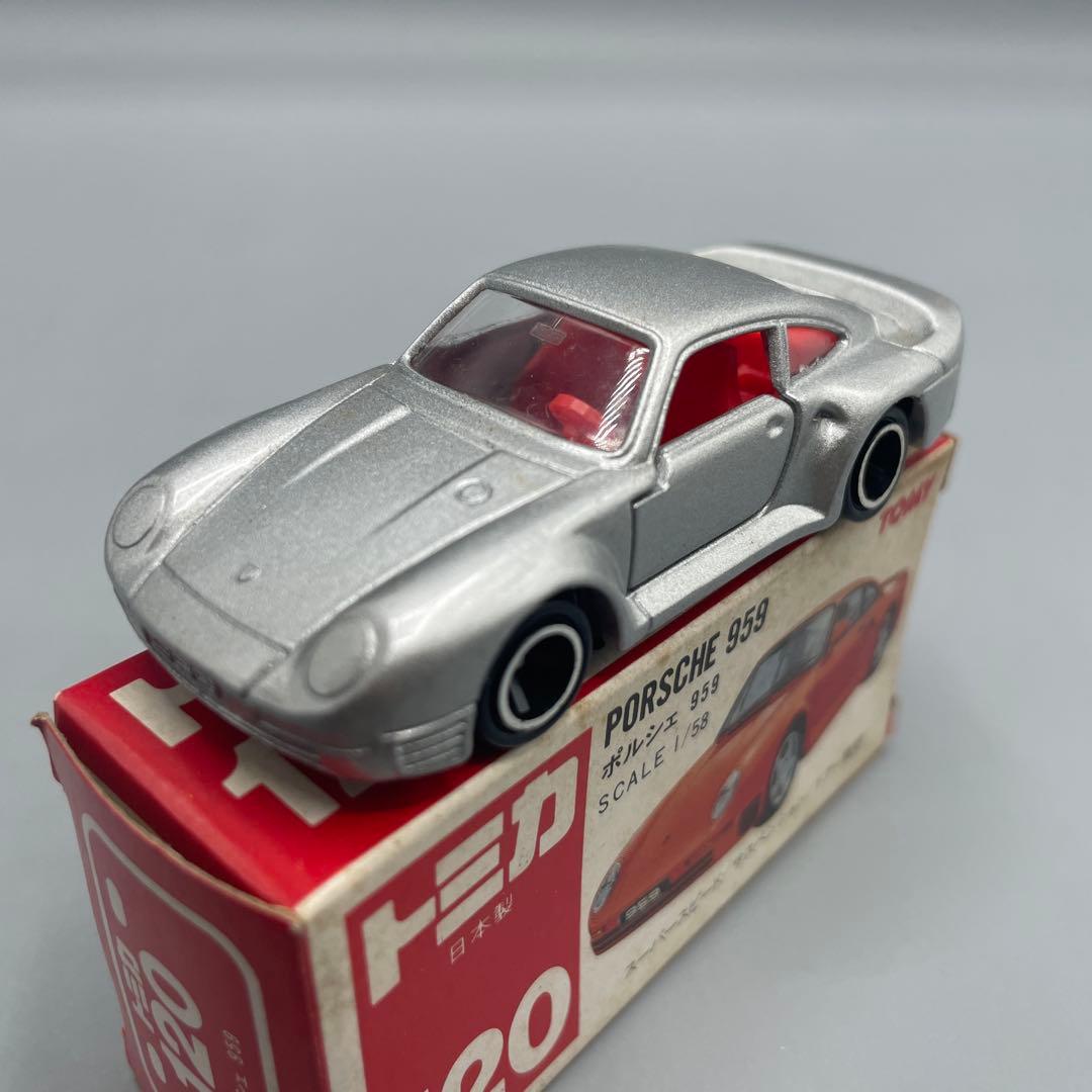ミニカー 1/58 ポルシェ 959 シルバー 赤箱 日本製