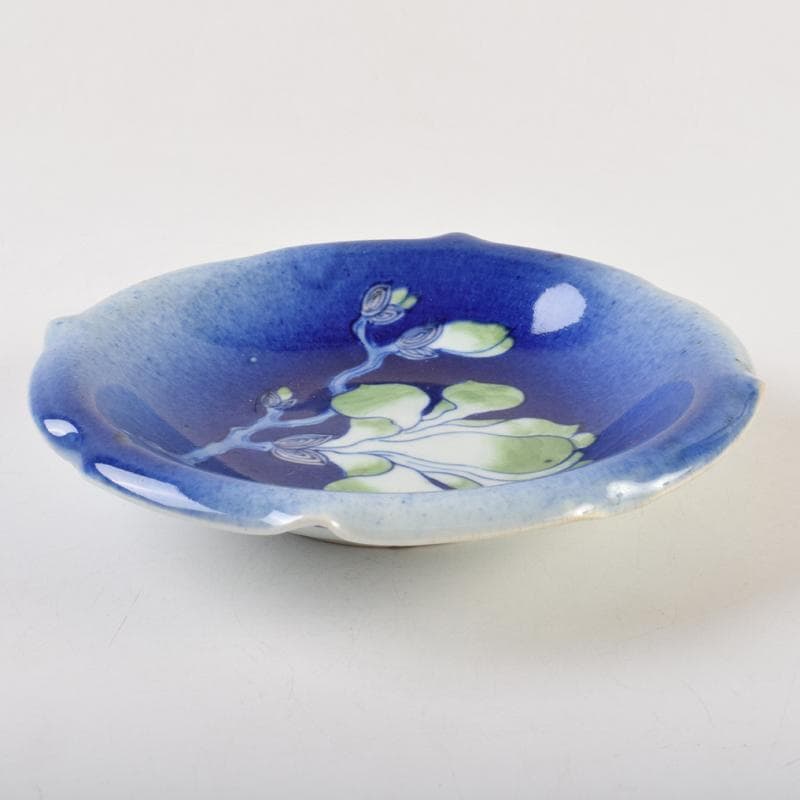 瀬戸焼　古瀬戸　西浦焼　花蝙蝠文　輪花盤　皿　N　9104