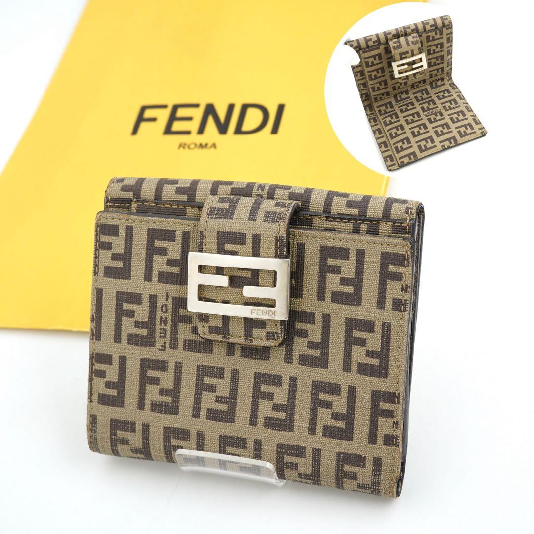 ✨未使用に近い✨　FENDI ミニ財布　ズッカ　FFロゴ 二つ折り　PVCレザー
