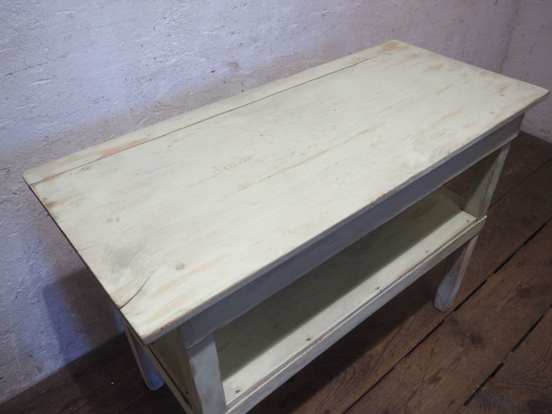 1147 ビンテージ　古いペンキのテーブル　デスク　飾り棚　展示台　レトロ　家具