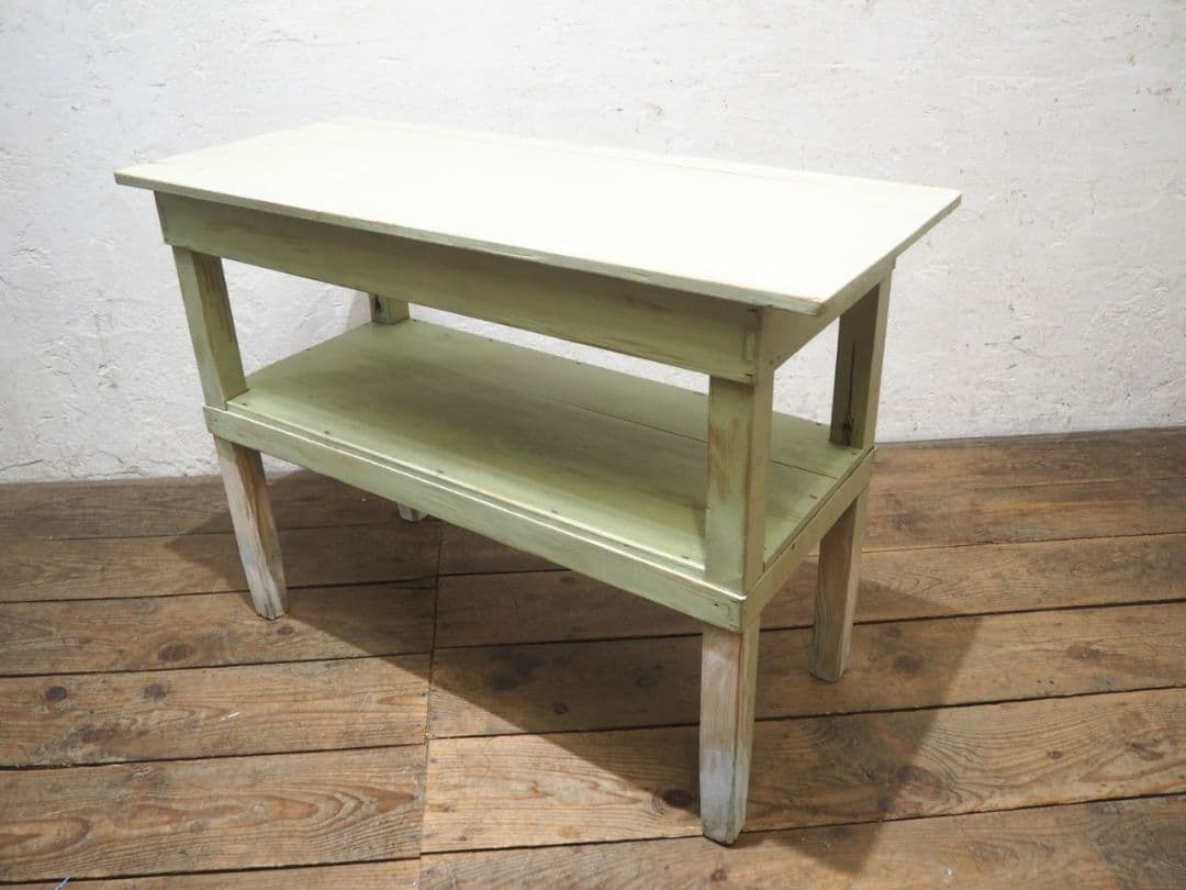 1147 ビンテージ　古いペンキのテーブル　デスク　飾り棚　展示台　レトロ　家具