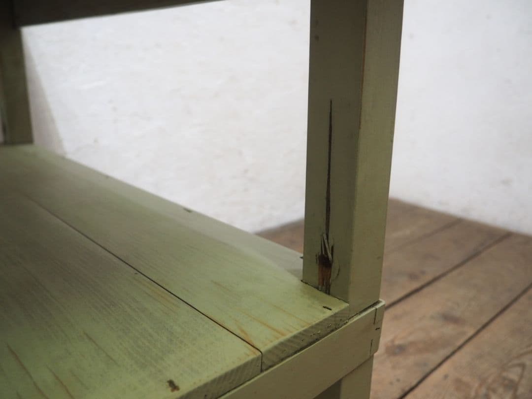 1147 ビンテージ　古いペンキのテーブル　デスク　飾り棚　展示台　レトロ　家具