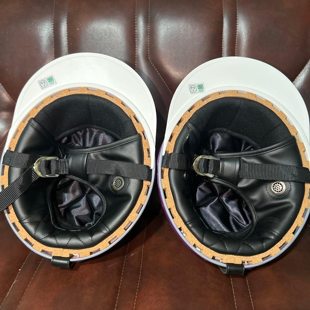 二つセット　ラメラメ　ピンク×パープル富士日照　桜　カスタムコルク半　三つボタン