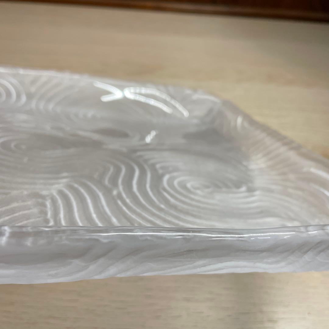 益子焼作家　坂田甚内　ガラス波状紋四方皿　箱なし