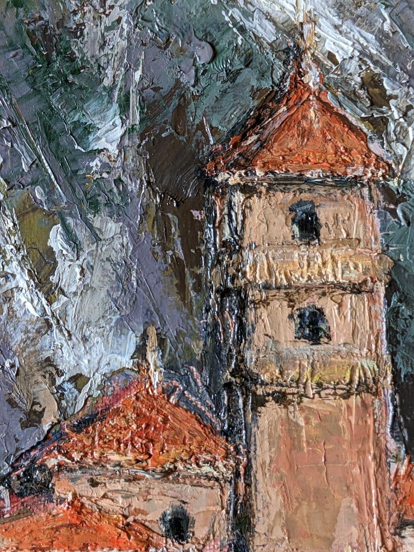 ♦大野剛正 ピレネーの残雪 入賞作品 油彩画 コレクション 骨董品 アンティーク