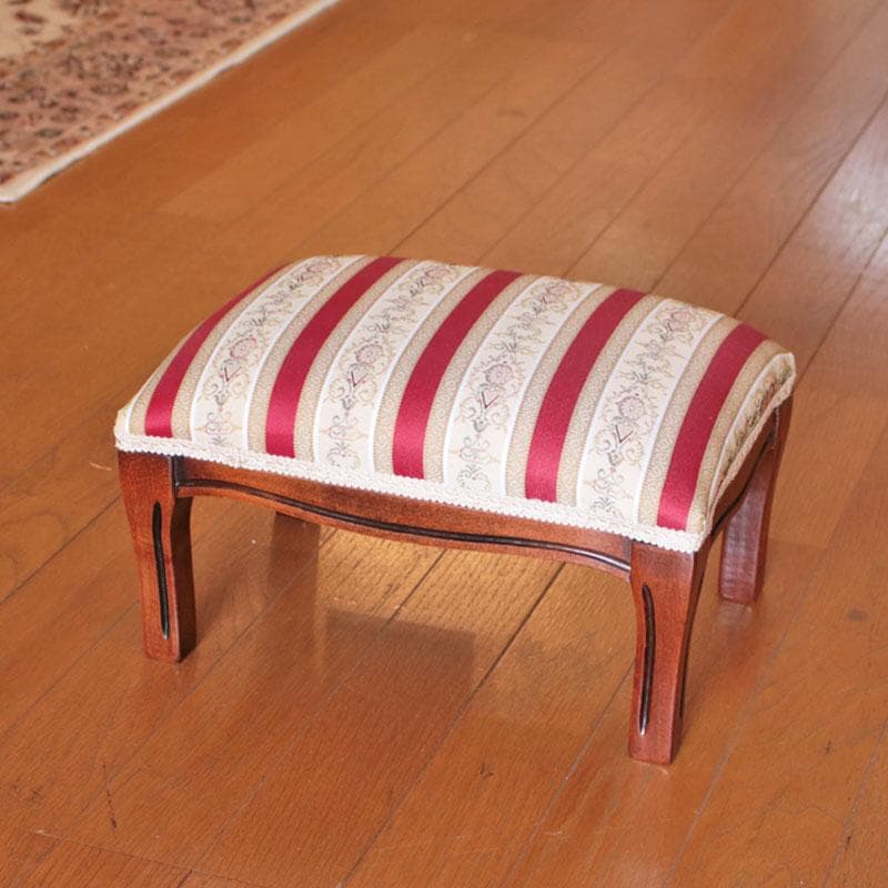フットスツール レッドストライプ オットマン 椅子 222-1497-002