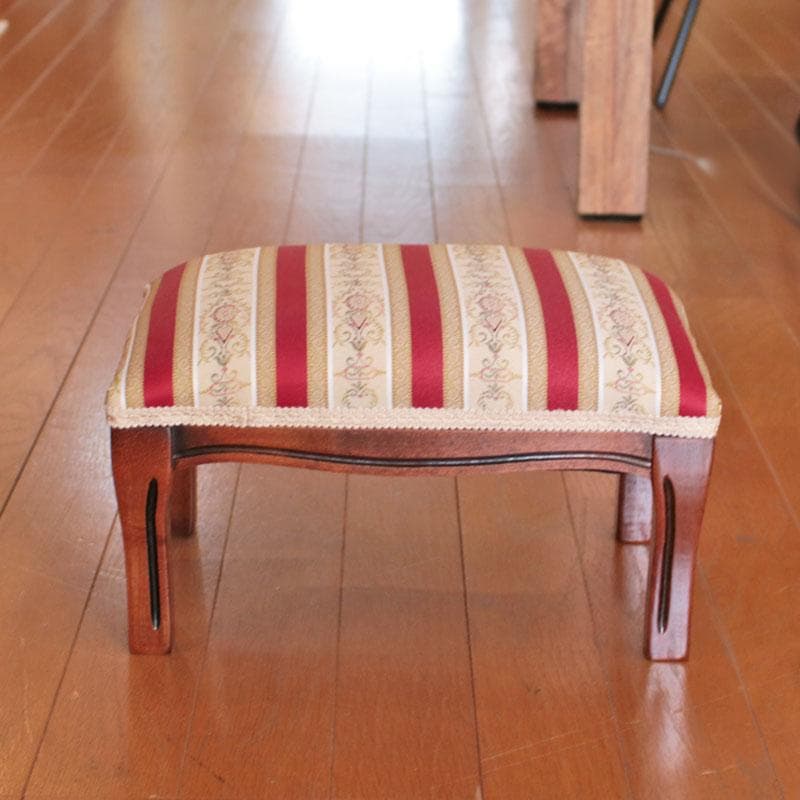 フットスツール レッドストライプ オットマン 椅子 222-1497-002