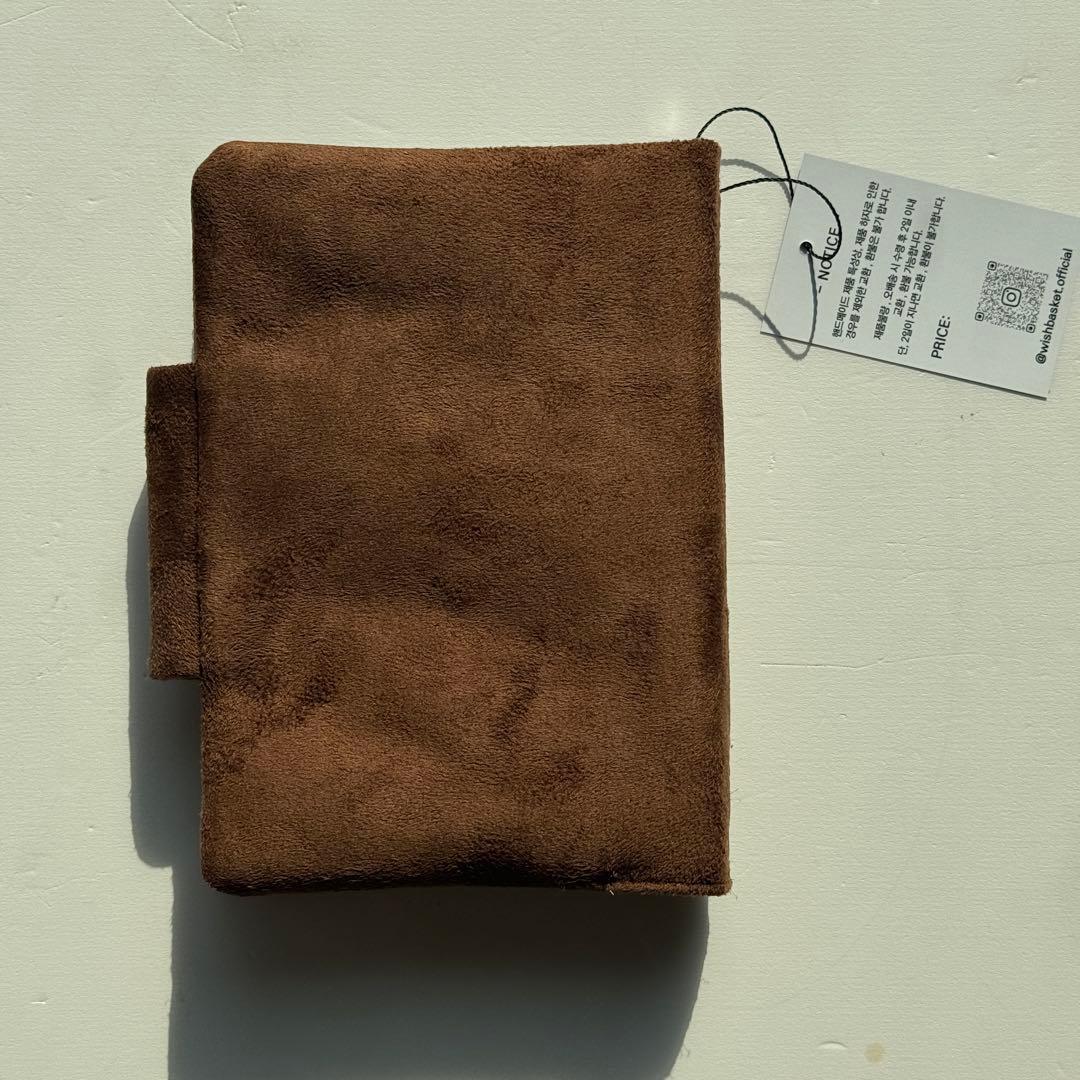 バインダーカバー　スエード　ダークブラウン　A6 韓国　貯金