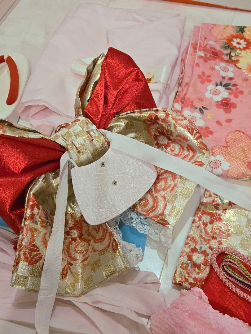 七五三 女の子 ピンク 着物セット 草履付き