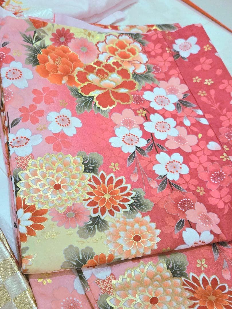 七五三 女の子 ピンク 着物セット 草履付き