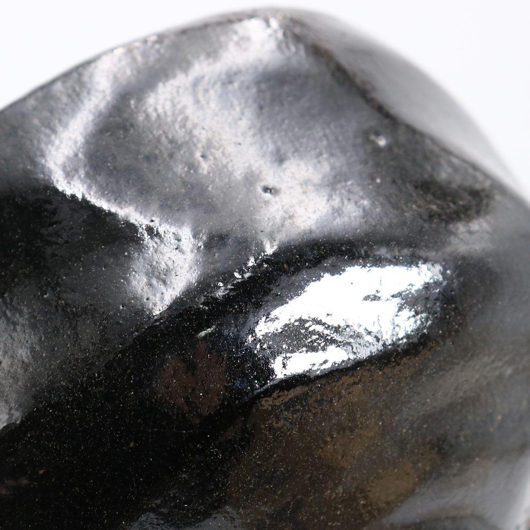 佐々木松楽作 黒楽茶碗 前大徳寺 大橋香林書付 茶道具 共箱　C894