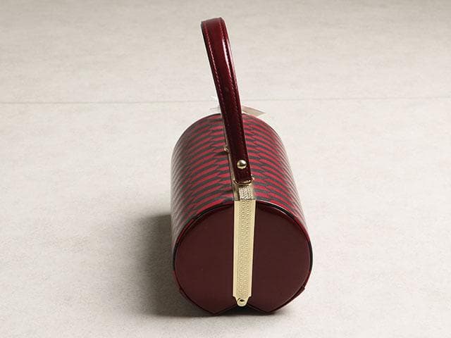 【新品】草履バッグセット　矢羽根柄(黒&赤)　 W40838