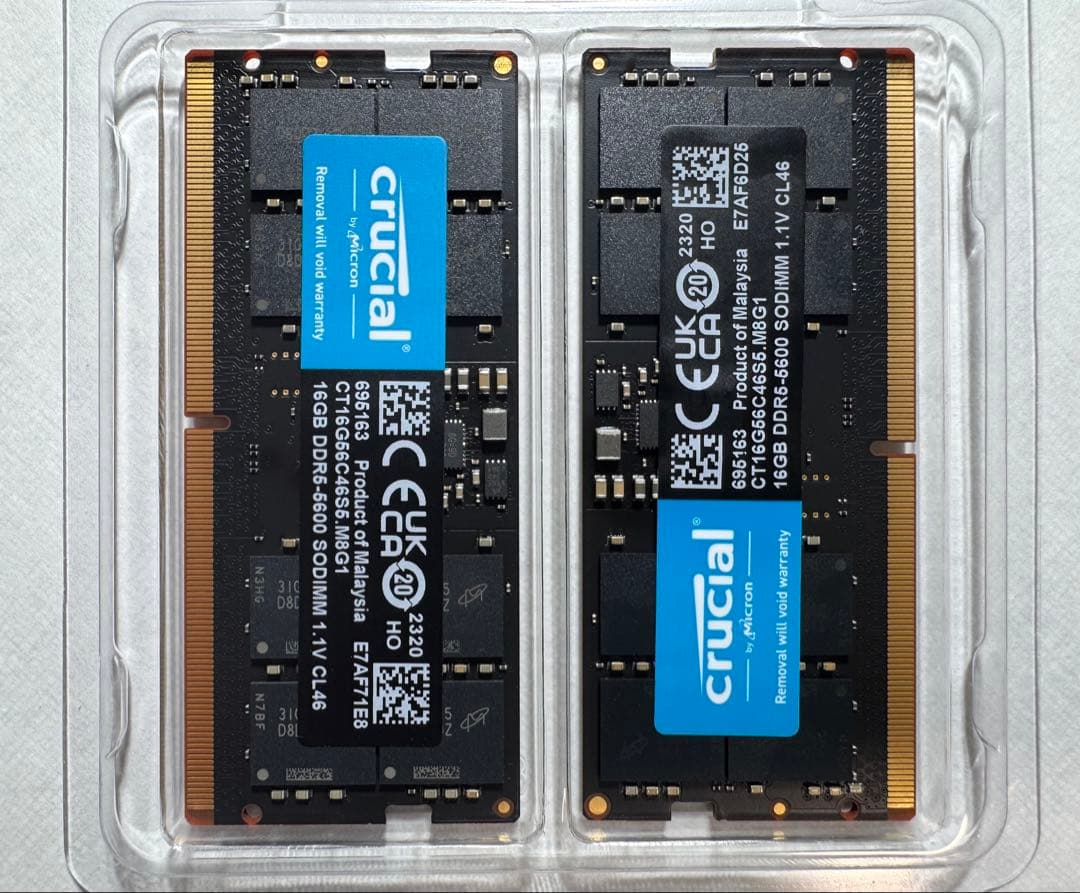 Crucial 32GB DDR5-5600 SODIMM メモリーキット