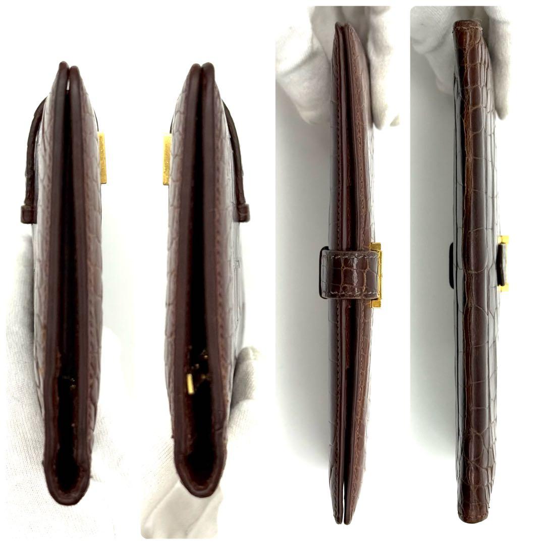 エルメス べアン アリゲーター クロコダイル エキゾチック 長財布 P32