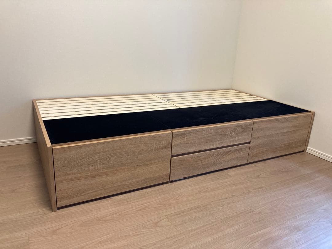 ニトリ シングルヘッドレスチェストベッドフレーム 引き出し付き