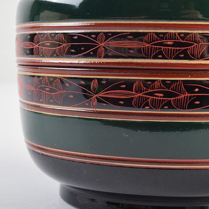 茶道具　塗師　中林香雪作　即中斎好　唐物写　独楽平棗　共箱　M　R9309