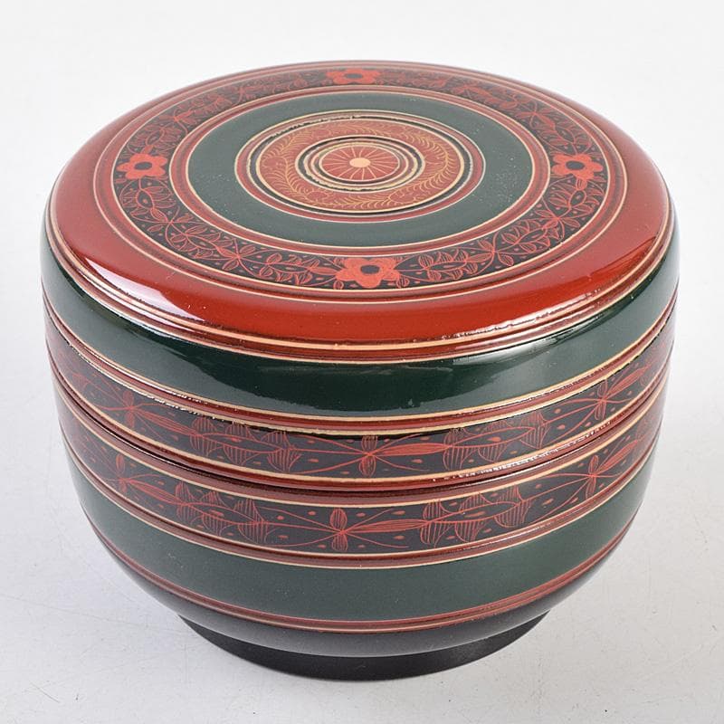 茶道具　塗師　中林香雪作　即中斎好　唐物写　独楽平棗　共箱　M　R9309