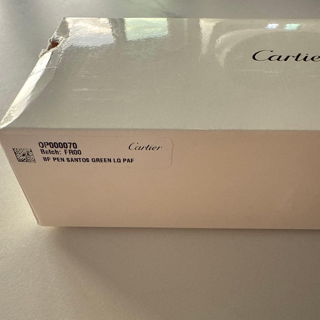 【新品＊未使用】Cartier 黒 ボールペン ケース付き 珍しい赤い石付き